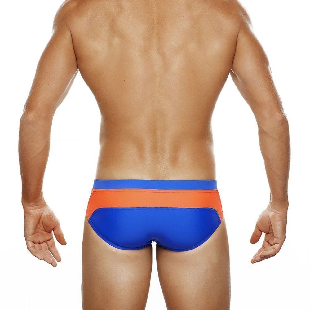 Men's Racing Stripes Speedo Beach Bikini Swimwear Orange Size M - Picture 3 of 3